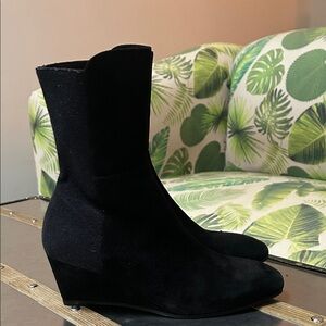 Stuart Weitzman Black Wedge Boots